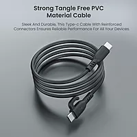 POR 2883 Konnect Core 3 C-C – 60W Type-C to Type-C PVC Cable | 1M | Black | 06 Months