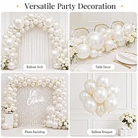 Metallic Pearl White Balloons Kit - 80 pcs