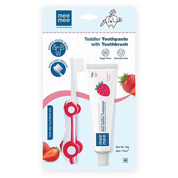 Mee Mee - Toothpaste And Brush - Strawberry