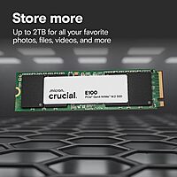 Crucial E100 1TB NVMe SSD – M.2 2280 | PCIe Gen4 | Up to 5000MB/s Read
