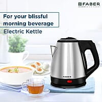 Faber Electric Kettle with Stainless Steel Body, FK 1.8 litres boiler for Water, SS