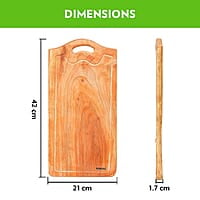 Borosil Dice Pro Organic Neem Wood 17 mm Chopping Board