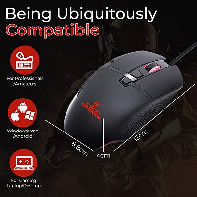 Coconut GM3 Astor Gaming Mouse (High Precision 7200 DPI, Wired RGB, 1 Year Warranty)
