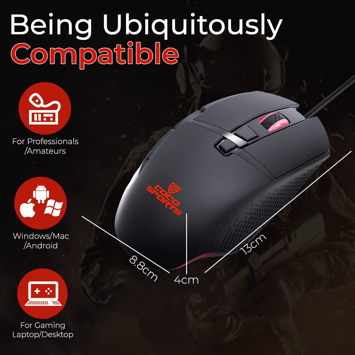 Coconut GM3 Astor Gaming Mouse (High Precision 7200 DPI, Wired RGB, 1 Year Warranty)