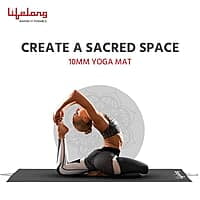 Lifelong LLYM14 10mm Extra Thick Yoga and Exercise Mat (Hand Washable & Anti Slip)