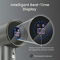 Portronics ZIFRO Hair Dryer – High Speed | Magnetic Nozzles  Real Time Display | Low Noise | Black