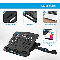 Portronics Hexa 22 Laptop Stand – 360° Rotation & Mobile Dock