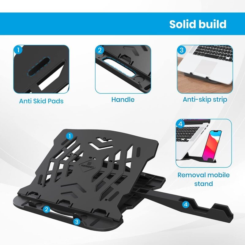 Portronics Hexa 22 Laptop Stand – 360° Rotation & Mobile Dock