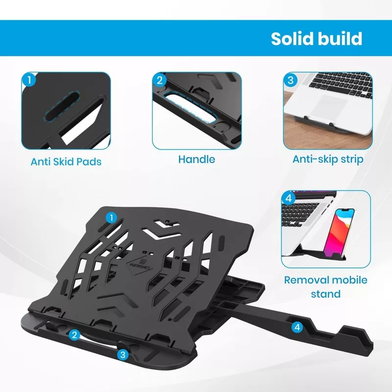Portronics Hexa 22 Laptop Stand – 360° Rotation & Mobile Dock