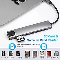 Hammok-SMASH 8-in-1 USB-C Hub: Connect with ease! Features RJ45 for stable internet, HDMI for 4K display, plus multiple USB ports. Perfect for expanding your device's capabilities on the go!