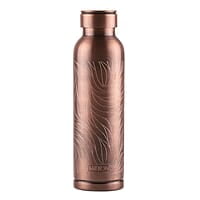 MILTON Copper Swasth Water Bottle, 940 ml, Copper Abstract Lacquer Coating, Curved bottle