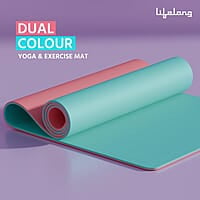 Lifelong Dual Color TPE Material Yoga Mat for Women & Men 6mm Anti-Slip Yoga Mat for Gym Workout Exercise Mat