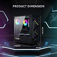 ZEBRONICS MYST Mid Tower Cabinet – White Gaming Case