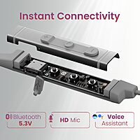 Portronics Harmonics Z9 – Neckband, 40H Playtime, Silver, Bluetooth 5.0, IPX4 Water Resistant, Deep Bass, Comfortable Fit, Quick Charge, Ideal for Sports and Daily Use, Lightweight Design.