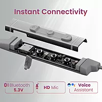 Portronics Harmonics Z9 – Neckband, 40H Playtime, Silver, Bluetooth 5.0, IPX4 Water Resistant, Deep Bass, Comfortable Fit, Quick Charge, Ideal for Sports and Daily Use, Lightweight Design.