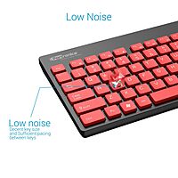 Portronics Key 2 Wireless Keyboard & Mouse Combo – Black & Red | Reliable Wireless Combo |