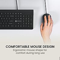 Portronics Keytonic Wired Combo | USB, Full-Size, 12 Shortcuts, Ergonomic Design, Durable Keys, Plug and Play, Compatible with Windows, Ideal for Home and Office Use, Sleek and Stylish.
