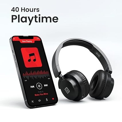 Portronics Muffs M2 Bluetooth Headphones On Ear with Upto 40 Hrs Playtime, 40mm Dynamic Drivers, AUX 3.5mm, Powerful Bass, Laptop & PC Support, Type C Charging Port, Foldable Design(Black) Portronics Muffs M2 Bluetooth Headphones On Ear with Upto 40 Hrs Playtime, 40mm Dynamic Drivers, AUX 3.5mm, Powerful Bass, Laptop & PC Support, Type C Charging Port, Foldable Design(Black)