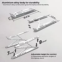 POR 1789 My Buddy K PRO Portable Laptop Metal Stand – Multi-Level | Silver | 1 Year Warranty