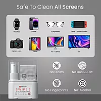 Portronics Swipe 3 Screen & Camera Cleaner – White offers effective cleaning for screens and cameras, ensuring a streak-free shine.