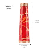 MILTON Copper Delight Design Water Bottle, 915 ml, Ethnic  Lacquer Coating, Curved bottle