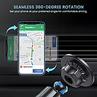Portronics Mogun 2 – Magnetic Car Mobile Holder, 360° rotation for optimal viewing, strong magnetic grip, easy installation, compatible with all smartphones, perfect for hands-free navigation.