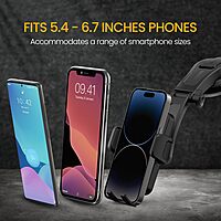 Portronics Clamp M5 – Car Phone Holder. Suction mount securely holds phones. Easy installation, adjustable, compatible with most smartphones.