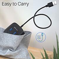 Portronics Mport 4A – 4-Port USB 3.0 Hub, 5Gbps Speed, compact design, plug and play, compatible with various devices, ideal for expanding USB connectivity, perfect for home and office use.