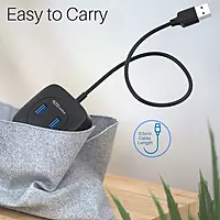 Portronics Mport 4A – 4-Port USB 3.0 Hub, 5Gbps Speed, compact design, plug and play, compatible with various devices, ideal for expanding USB connectivity, perfect for home and office use.