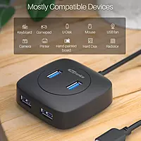 Portronics Mport 4A – 4-Port USB 3.0 Hub, 5Gbps Speed, compact design, plug and play, compatible with various devices, ideal for expanding USB connectivity, perfect for home and office use.