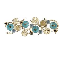 DAD Metal Wall Art Sculpture, Abstract Floral Design - Size (56x3x20 Inches)