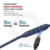 Portronics Harmonics Z5 Bluetooth In-Ear Headset -Dual EQ Mode, Type-C | 33Hrs Play | Blue