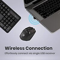 Portronics Key9 – Wireless Keyboard & Mouse Combo, Black. Stylish design, comfortable layout, stable wireless connection, extended battery life, ideal for work!