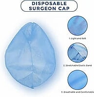 ET Dental Non Woven Disposable Surgeon's Cap | Pack of 100 | Breathable Surgical Bouffant Caps