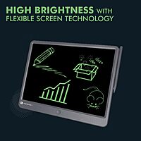 Portronics Ruffpad 15 – 15" LCD Writing Pad, Grey. Perfect for notes, sketches, and reminders. Lightweight, portable, and eco-friendly. Easy to use with a simple erase button. Ideal for all ages.