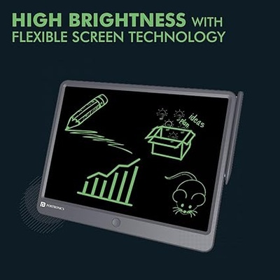 Portronics Ruffpad 15 Re-Writable LCD Screen 38.1cm (15-inch) Writing Pad for Drawing, Playing, Handwriting Gifts for Kids & Adults Portronics Ruffpad 15 Re-Writable LCD Screen 38.1cm (15-inch) Writing Pad for Drawing, Playing, Handwriting Gifts for Kids & Adults