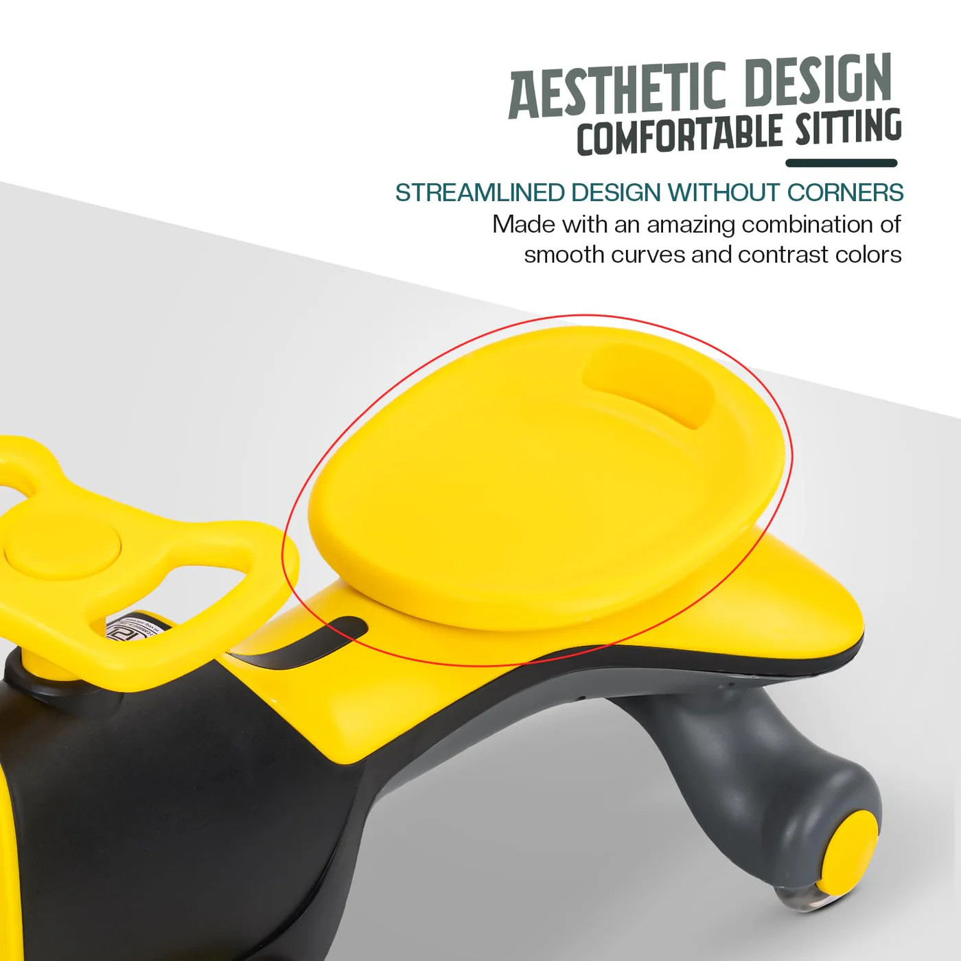 Baybee Nord Kids Magic Swing Car for Kids-Black/Yellow Baybee Nord Kids Magic Swing Car for Kids-Black/Yellow