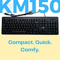HP KM150 Wired Keyboard and Mouse Combo features a full-size keyboard layout and a precision mouse with 1600 DPI. Ideal for home or office use, it offers comfort and reliability for daily tasks.