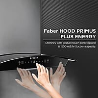 Faber 60 Cm 1500 M³/Hr Autoclean Kitchen Chimney Autoclean Alarm, Mood Energy In Hcsc Bk 60,Touch&Gesture Control,