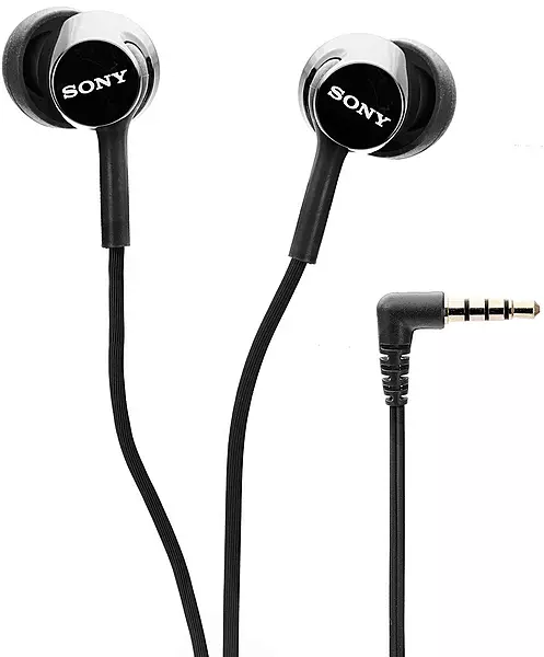 Sony MDR-EX155AP In-Ear Wired with Mic – Tangle-Free Cable | Clear Stereo Sound | 3.5mm