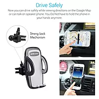 Portronics Clamp X – Car Vent Mobile Holder, 360° Rotation, Adjustable Grip, Durable Design, Easy Installation, Compatible with Most Smartphones, Ideal for Hands-Free Navigation, Black.