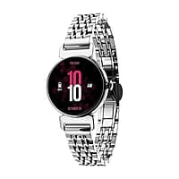 Vibez by Lifelong Ruby 1.04" AMOLED Smartwatch for Women with Metal Strap, Bluetooth Calling, 60 Hz, Voice Assistance silver