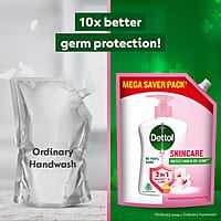 Dettol Skincare Liquid Handwash Refill Pack | 99.9% Germ Protection & Moisturizing Formula