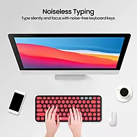 Portronics Bubble 2.0 Bluetooth + Wireless Keyboard – Black & Red | 1 Year Warranty