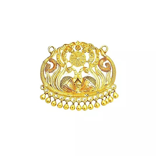Gold Plated Peacock Pendant for Women & Girls | Handcrafted Traditional Dollar Pendant