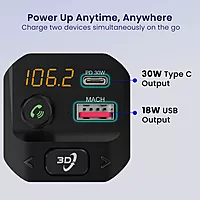 Portronics Auto 10 | Bluetooth Car Receiver | Fast charging | Stream music & hands-free calls | Dual USB ports | Compact design.