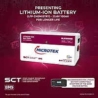 Microtek 100Ah 25.6V LiFePO4 Lithium Battery | MLB2560060 | 2.56kWh