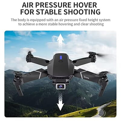 E88 Drone with 1080P Camera 1 Batteries One Key Take Off Land Altitude Hold Automatic Avoidance Obstacles 360° Flip With Aerial Photography Drone Multicolor (One-Battery)