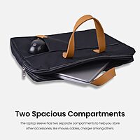 Portronics Encase 102 – 15.6" Laptop Bag, Black, Stylish & Durable