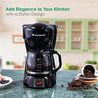 Wonderchef Onyx Brew Coffee Maker, Borosilicate Glass Carafe, Anti-Drip System, Fitered Water Drip Coffee Tank